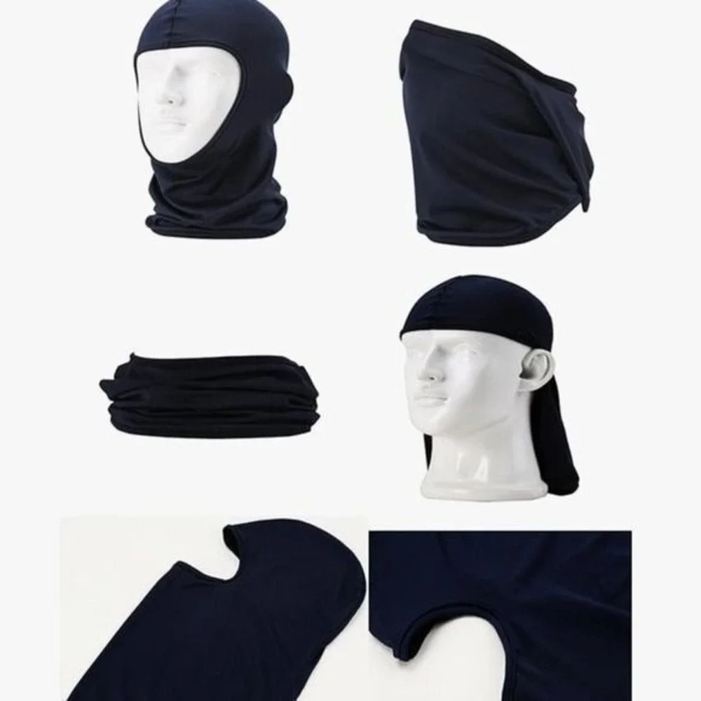 Gray Multifunctional Seamless Wear Balaclava Neck Gaiter Face Mask Headband